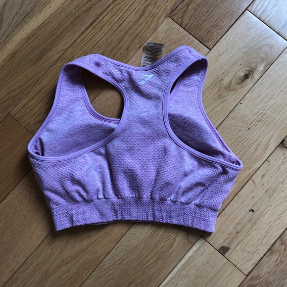 Gymshark Vital Seamless Pink Marl Sports Bra - Picture 5 of 6